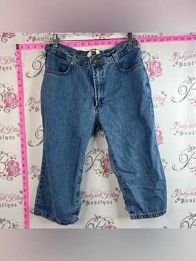 Smart set capri pants denim light blue wash white Set Blue Denim Capris